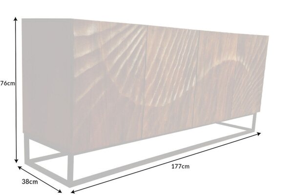 Sideboard Mangoholz Metall 177 x 76 cm Handarbeit