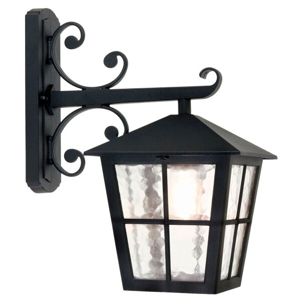 Idyllische Wandlampe LUDGER Schwarz Rustikal Hof