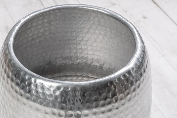 Beistelltisch Metall in Silber 36x36 cm Handarbeit
