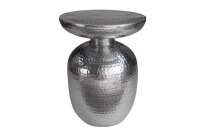Beistelltisch Metall in Silber 36x36 cm Handarbeit