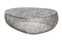 Couchtisch Metall in Silber 122 x 122 cm Handarbeit