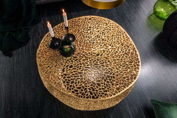 Couchtisch Metall in Gold 80 x 80 cm Handarbeit
