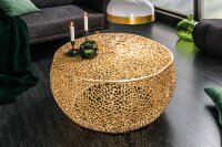 Couchtisch Metall in Gold 80 x 80 cm Handarbeit