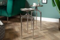 Beistelltisch 2er Set rund Metall in Silber Handarbeit