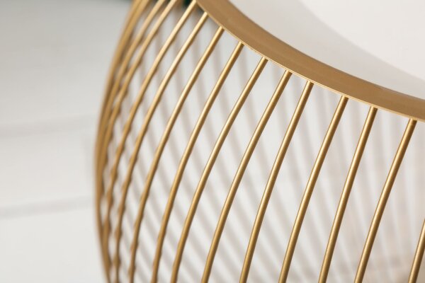 Couchtisch Metall in Gold 41x41 cm Handarbeit mit Tablett