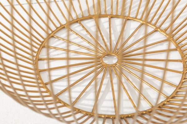 Couchtisch Metall in Gold 41x41 cm Handarbeit mit Tablett