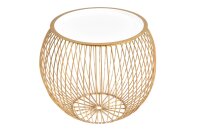 Couchtisch Metall in Gold 41x41 cm Handarbeit mit Tablett