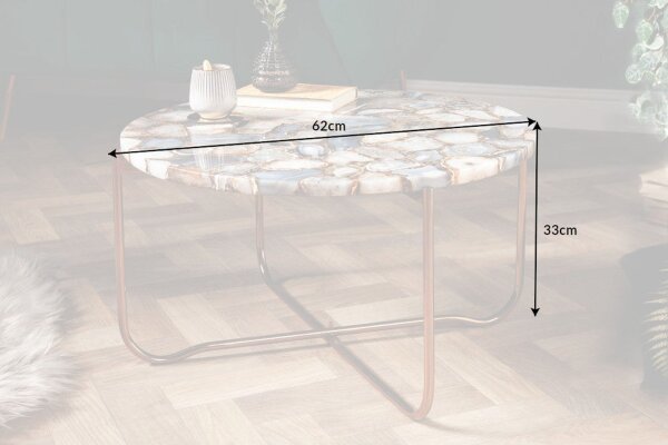 Couchtisch Achat Metall rund Ø 62 cm Handarbeit