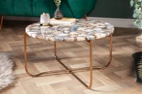 Couchtisch Achat Metall rund Ø 62 cm Handarbeit