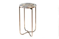 Beistelltisch Achat Metall in Mehrfarbig Gold 35x35 cm