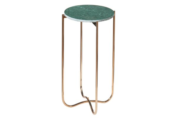 Beistelltisch Marmor Metall in Grün Gold 35 x 35 cm