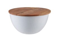 Couchtisch Akazienholz Metall Natur Weiß 60x60 cm...
