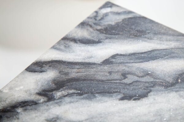 Couchtisch Marmor Metall in Grau Schwarz 50 x 50 cm