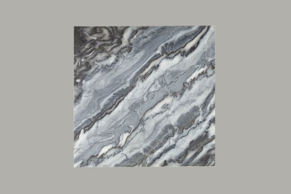 Couchtisch Marmor Metall in Grau Schwarz 50 x 50 cm