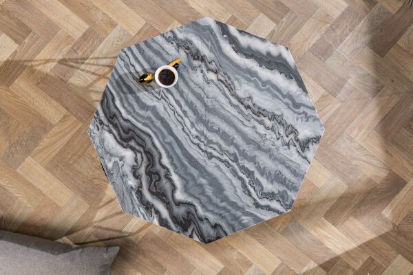 Couchtisch Marmor Metall in Grün Schwarz 70 x 70 cm