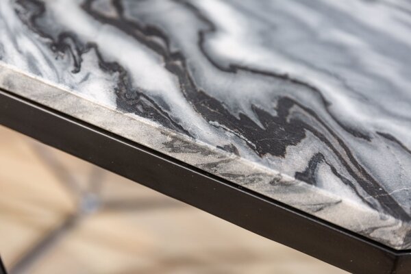 Couchtisch Marmor Metall in Grün Schwarz 70 x 70 cm