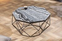 Couchtisch Marmor Metall in Grün Schwarz 70 x 70 cm