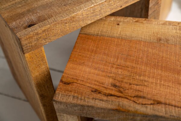 Beistelltisch Mango Holz in Natur Massivholz 3er Set