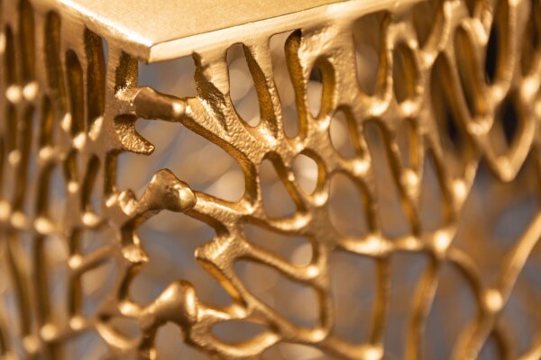 Beistelltisch 2er Set Metall in Gold Handarbeit