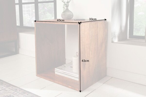 Beistelltisch Mango Holz in Natur 43 x 33 cm