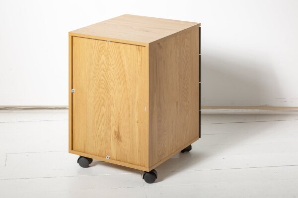 Rollcontainer mit Schublade in Eiche Schwarz 40x45 cm