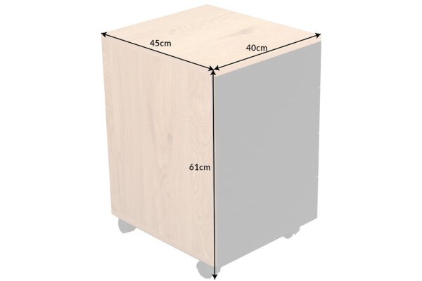 Rollcontainer mit Schublade in Eiche Schwarz 40x45 cm
