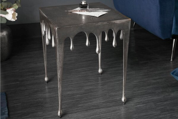 Beistelltisch Aluminium in Silber 34 x 34 cm