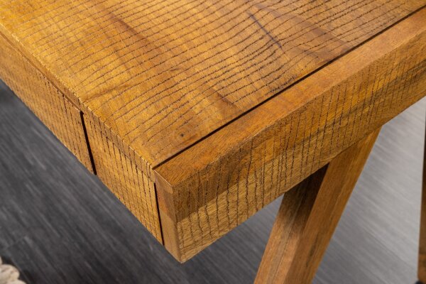Schreibtisch mit Schublade Mango Holz in Natur 120x86 cm