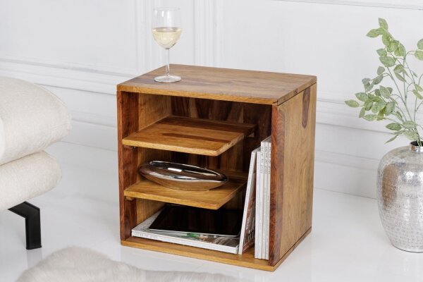 Beistelltisch Sheesham Holz in Natur 43 x 30 cm
