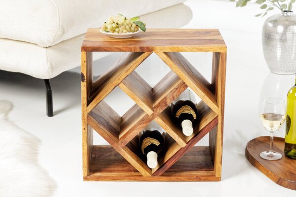 Weinschränke Sheesham Holz in Natur 40 x 25 cm