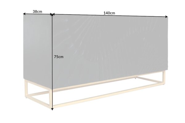 Sideboard Schwarz Gold 140 x 75 cm Holz Metall Handarbeit