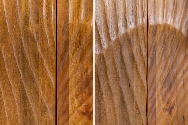 Sideboard 140 cm breit Mangoholz Eisen Handarbeit 3D Muster
