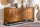 Sideboard 140 cm breit Mangoholz Eisen Handarbeit 3D Muster
