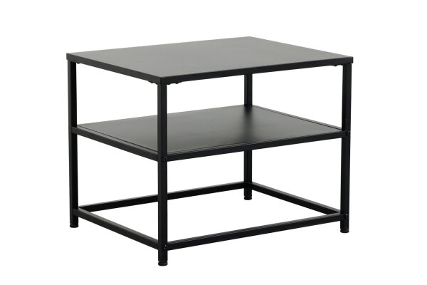 Beistelltisch mit Stauraum Stahl in Schwarz 50 x 40 cm