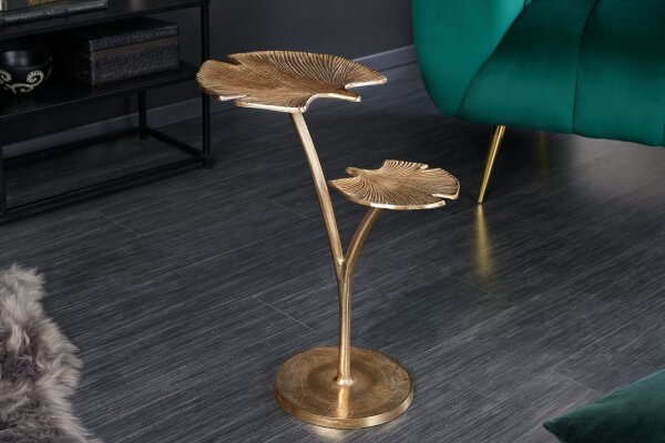 Beistelltisch Metall in Gold 50 x 32 cm Handarbeit