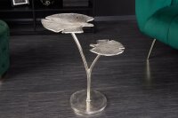 Beistelltisch Metall in Silber 50x32 cm Handarbeit