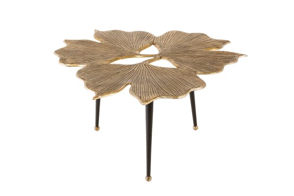 Couchtisch Metall in Gold Schwarz 75x73 cm Handarbeit