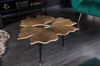 Couchtisch Metall in Gold Schwarz 75x73 cm Handarbeit