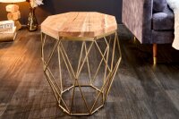 Couchtisch Akazienholz Metall in Natur Messing 50x50 cm