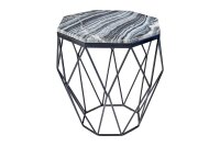 Couchtisch Marmor Metall 50 x 50 cm in Grau Schwarz