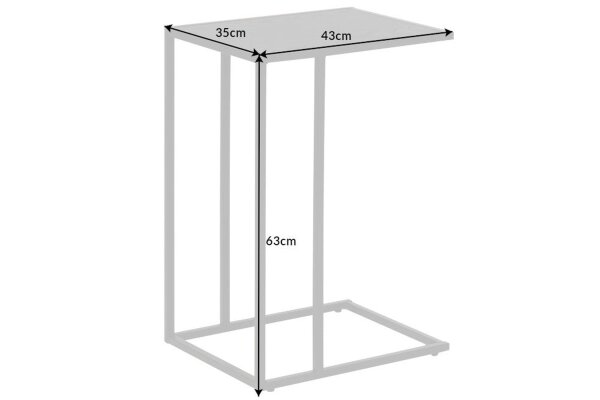 Beistelltisch in Schwarz 43 x 35 cm C-Form Metall MDF