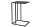 Beistelltisch in Schwarz 43 x 35 cm C-Form Metall MDF