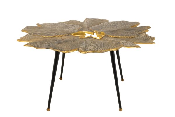Couchtisch Metall in Gold Schwarz 94x92 cm Handarbeit