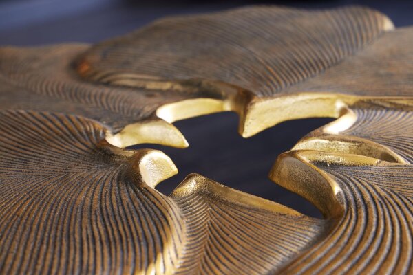 Couchtisch Metall in Gold Schwarz 94x92 cm Handarbeit