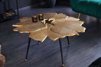 Couchtisch Metall in Gold Schwarz 94x92 cm Handarbeit