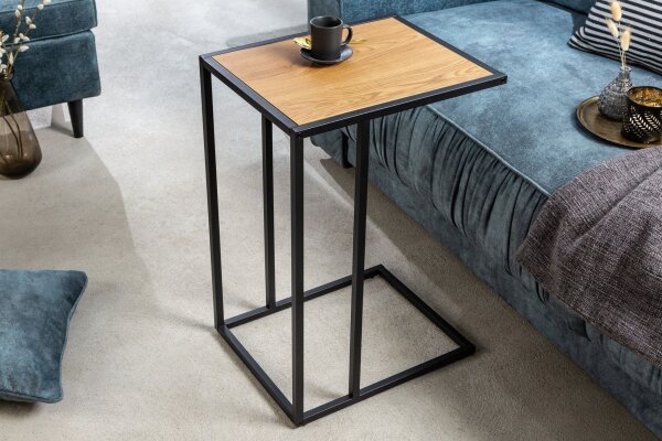 Beistelltisch 43x35 cm C-Form H: 63 cm Metall MDF