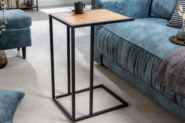 Beistelltisch 43x35 cm C-Form H: 63 cm Metall MDF