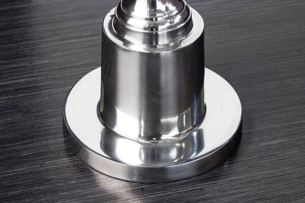 Beistelltisch Hartglas Metall in Silber Ø 44 cm