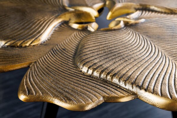 Couchtisch Metall in Gold Schwarz 56x58 cm Handarbeit