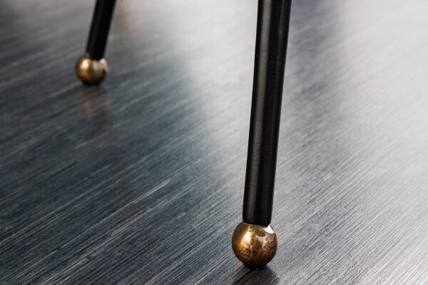 Couchtisch Metall in Gold Schwarz 56x58 cm Handarbeit